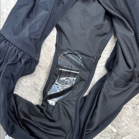 High Waisted Bikini-Set Push Up V Neck Ruched Bottom, Black, Size XL - Picture 5 of 11